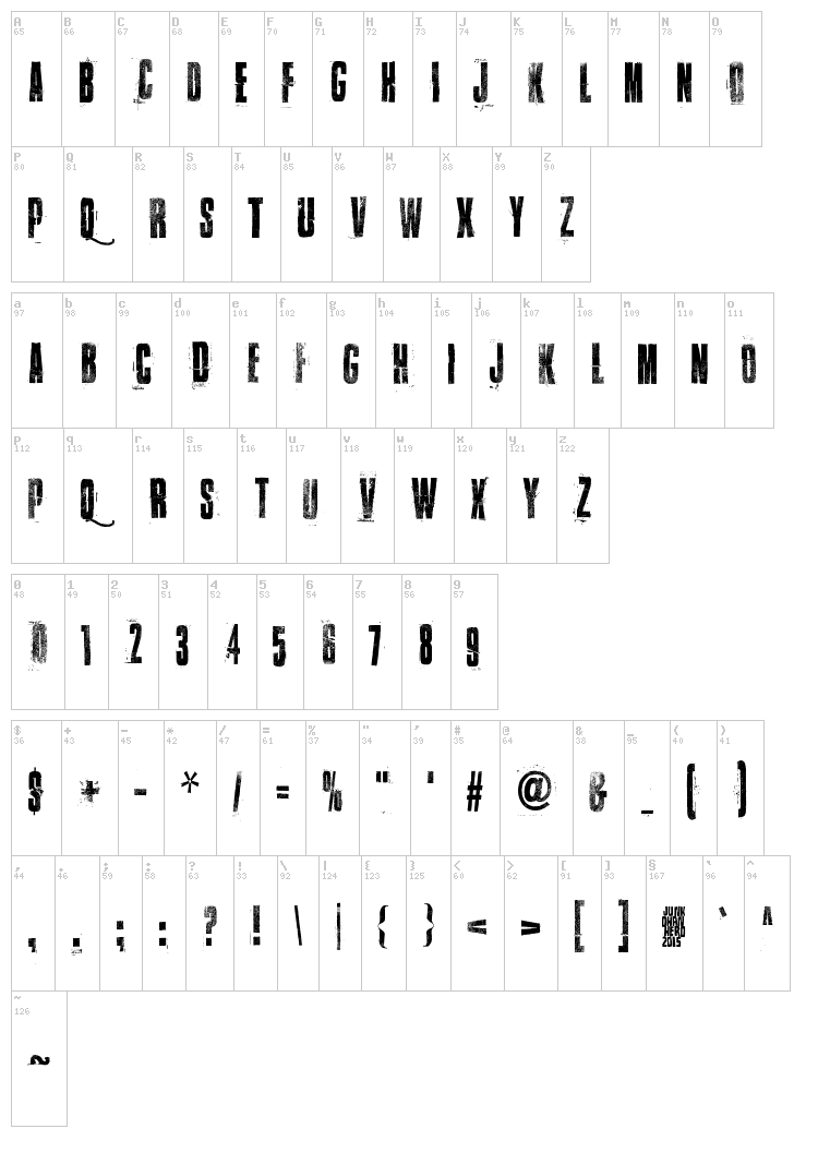 Walk this way font map